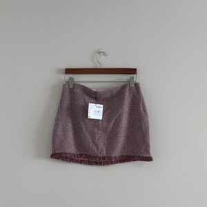 NWT! Zara Tweed Fringe Hem Mini Skirt (multicoloured)